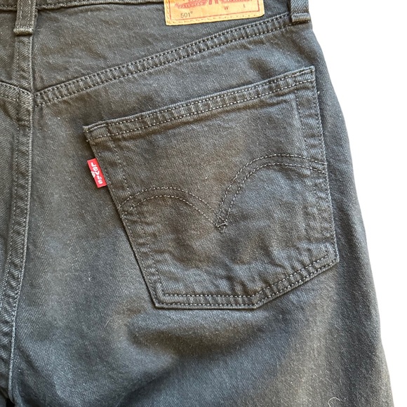 Levi’s 501 Black Denim Jeans Raw Hem Sz 27 - Picture 10 of 14